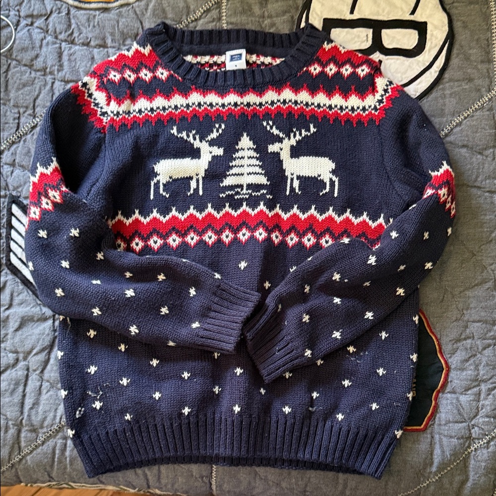 Janie and Jack Festive Navy Sweater with Reindeer

Christmas Holiday Sweater